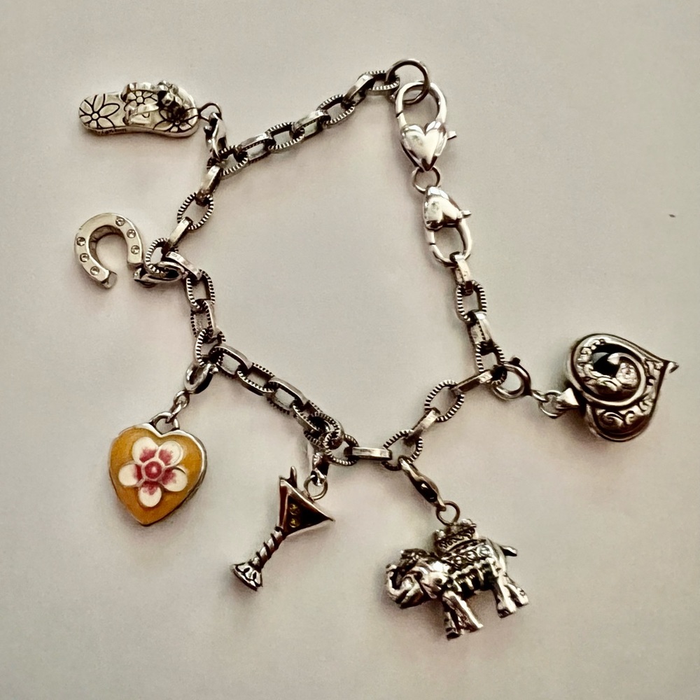 Silver Brighton bracelet with 6 charms